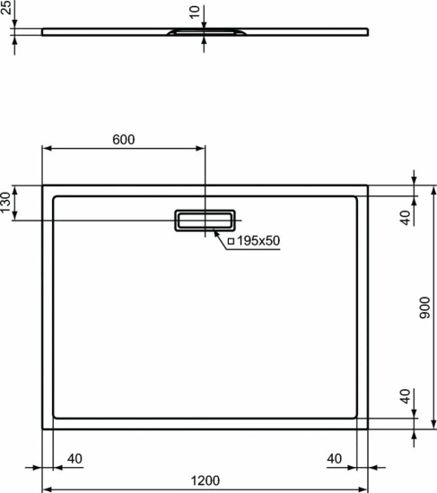 Поддон для душа Ideal Standard Ultra Flat New 120x90 прямоугольный с сифоном