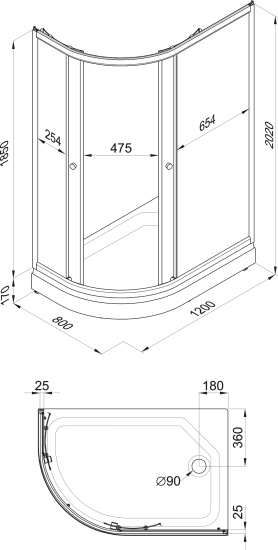 Душевой уголок Triton Риф Щ0000044427 R с поддоном
