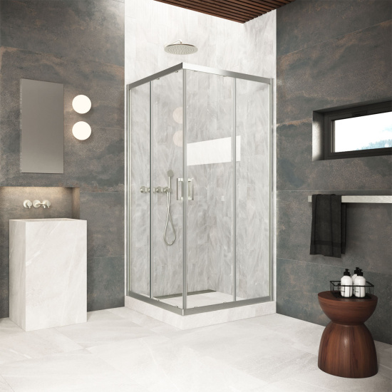 Душевой уголок Vegas Glass ZA Protec 70 04 crystalvision, профиль никель, стекло crystalvision