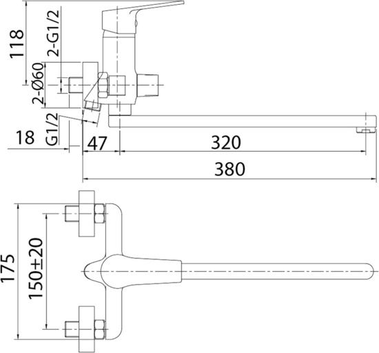 Смеситель для ванны Milardo Helic HELSB02M10 универсальный