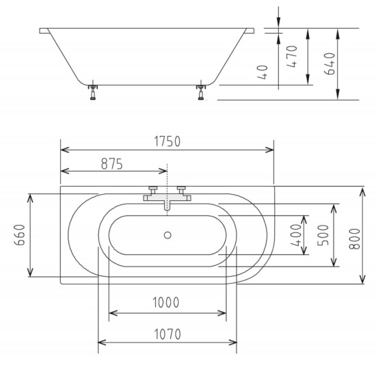 Акриловая ванна Alpen Viva R 185x80 см