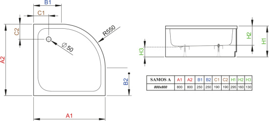 Поддон для душа Radaway Samos A800