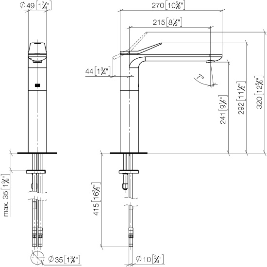 Смеситель для раковины Dorn Bracht Lisse 33537845-00 хром