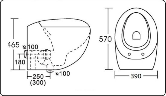 Унитаз приставной CeramaLux 1005