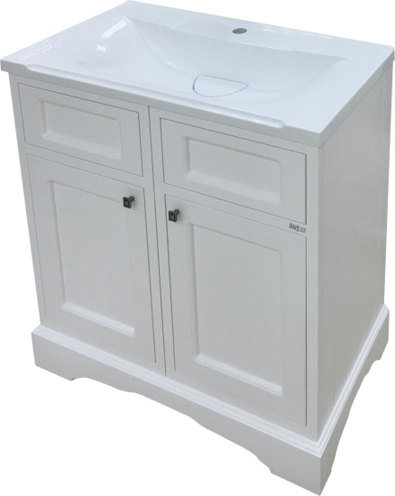 Тумба с раковиной Misty Герда 80 белая эмаль, напольная