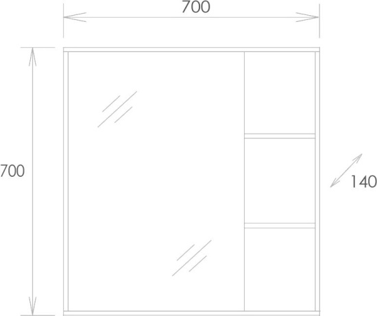 Зеркало Onika Тимбер 70.00У дуб сонома