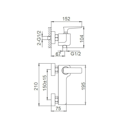 Смеситель для душа Wonzon & Woghand Shark WW-484101-CR
