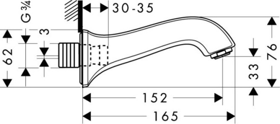 Излив для ванны Hansgrohe Metris classic 13413000
