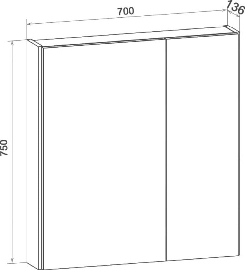 Зеркало-шкаф Runo Дублин 70, дуб