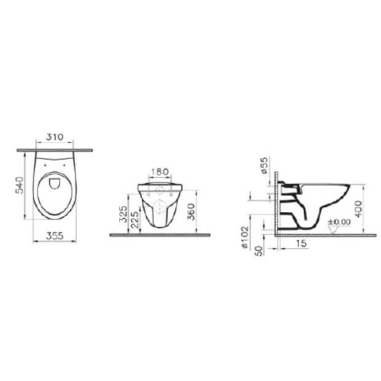 Инсталляция с унитазом VitrA S10 Spinflush 9842B003-7206 с кнопкой