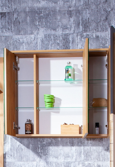 Зеркало-шкаф Бриклаер Фостер 80 дуб золотой, с подсветкой