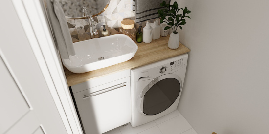 Мебель для ванной 1MarKa Wash со столешницей, дуб сонома