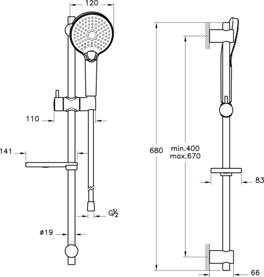 Душевой гарнитур VitrA Bliss A4574336EXP черный матовый