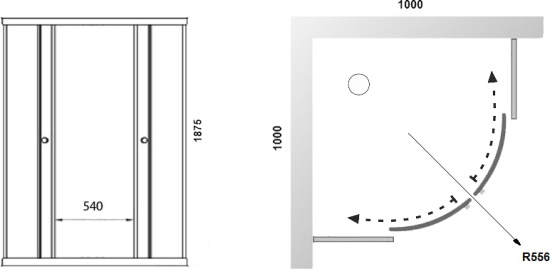 Душевой уголок Triton Лайт 100x100 градиент