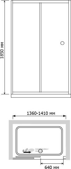 Душевая дверь в нишу RGW Classic CL-12 (1360-1410)x1850