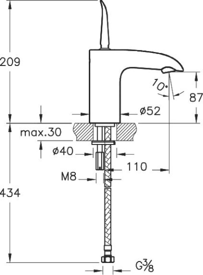 Смеситель для раковины VitrA T4 A42471EXP
