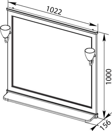 Зеркало Aquanet Валенса 100 белый краколет/серебро