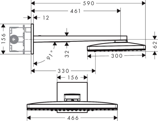 Верхний душ Hansgrohe Rainmaker Select 460 24005400