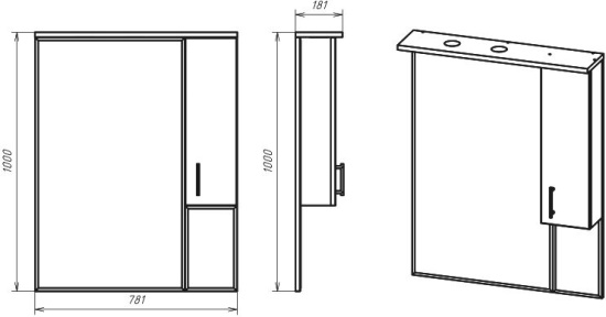 Зеркало Misty Амбра 80 R
