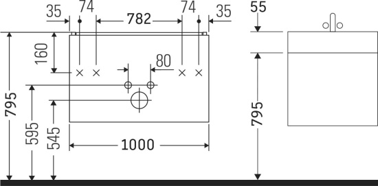 Тумба с раковиной Duravit XBase 100 белая