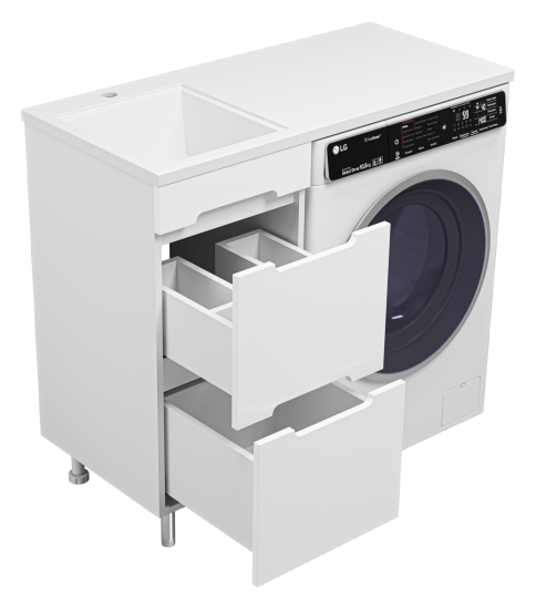 Тумба с раковиной Misty Байкал 40 L под стиральную машину, раковина Гавана 100
