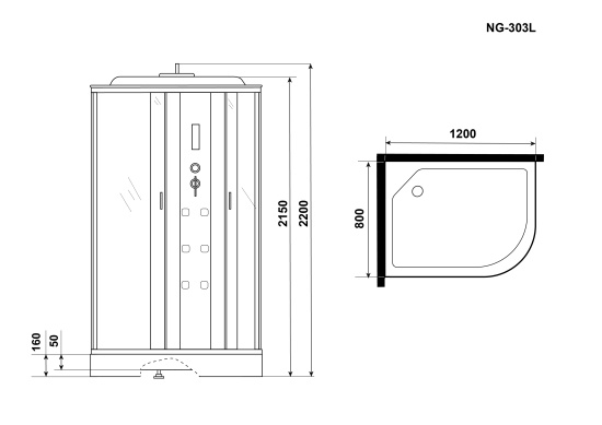 Душевая кабина Niagara Ultra NG-303-01L