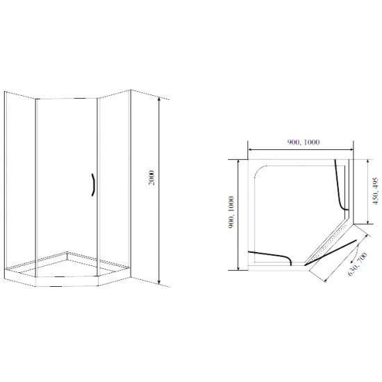 Душевой уголок Timo BY-839 100F с поддоном