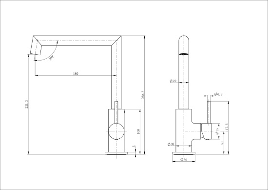 Смеситель для кухни Wonzon & Woghand WW-L1005-MW