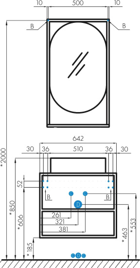 Тумба с раковиной Aquaton Лофт Фабрик 65 дуб кантри со столешницей