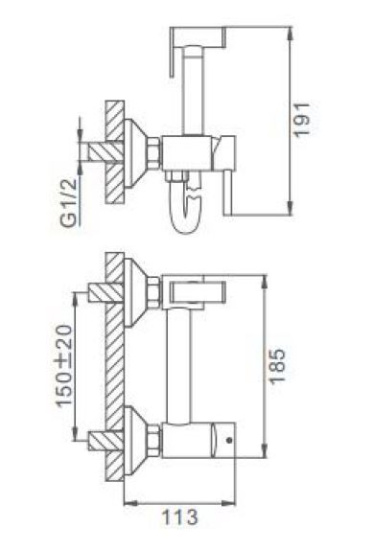 Гигиенический душ Frap F7503 со смесителем