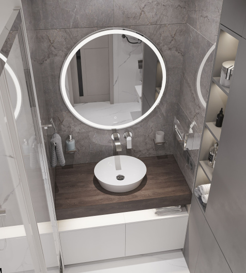 Мебель для ванной с раковиной Duravit Cape Cod 40: столешница 100, дуб карпентер, без отверстий + 2 тумбы 50