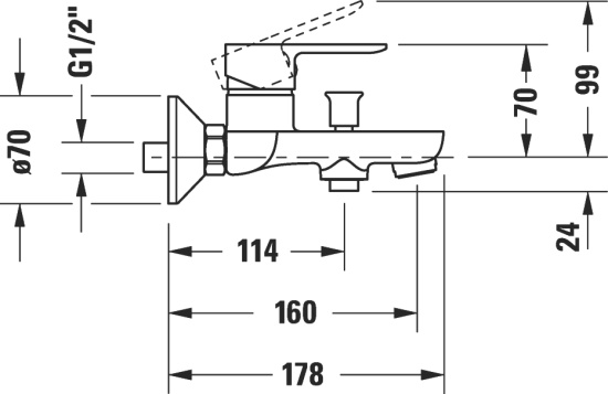 Смеситель для ванны Duravit A.1 A15230000010 хром