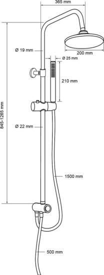 Душевая стойка Aquanet Practic AF100-70-R-C