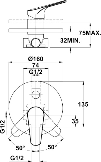Смеситель для ванны Teka Alcudia 461716200 с внутренней частью