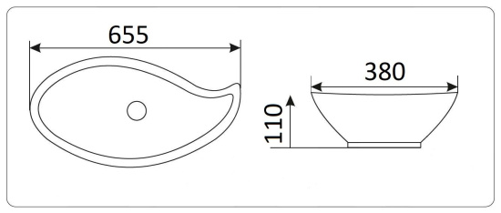 Накладная раковина CeramaLux 9052