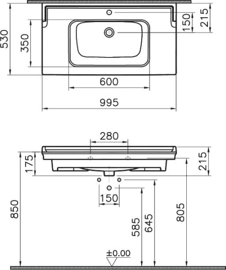 Тумба с раковиной Stworki Хадстен 100 белая