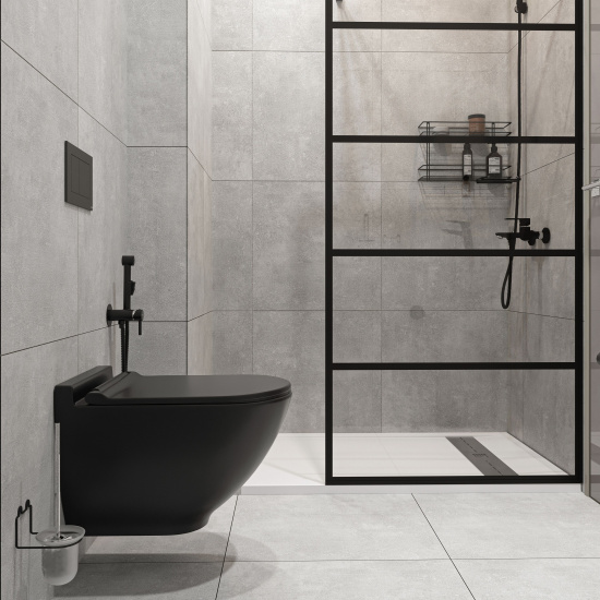 Душевая перегородка Stworki Кронборг LOFT-GW-110х220 110 см, профиль черный матовый