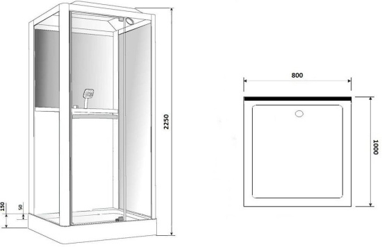 Душевая кабина Grossman GR-122 100x80 см белая