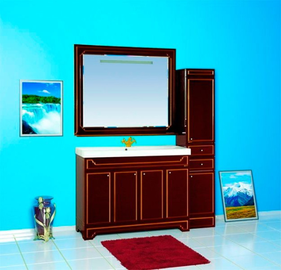 Мебель для ванной Misty Praga 120 бордо патина