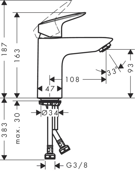Смеситель для раковины Hansgrohe Logis 71103000