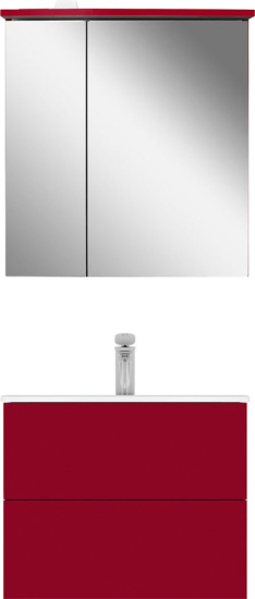 Зеркало-шкаф AM.PM Spirit V2.0 60 R с LED-подсветкой, красный глянец