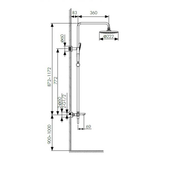 Душевая стойка Kaiser Cezar 05182-2 с термостатом