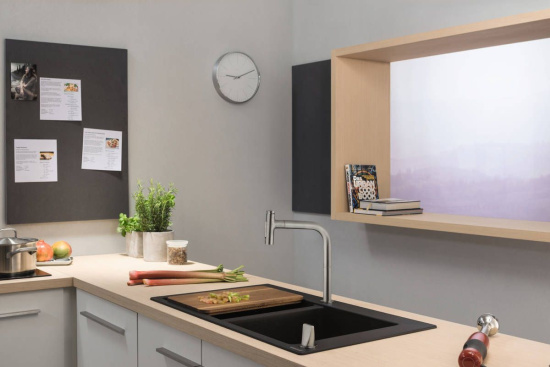 Смеситель для кухни Hansgrohe Metris Select M71 73819800 сталь