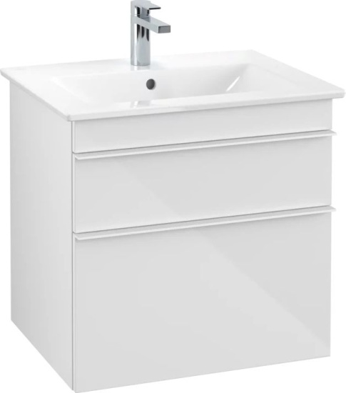 Мебель для ванной Villeroy & Boch Venticello 60 glossy white, с белыми ручками