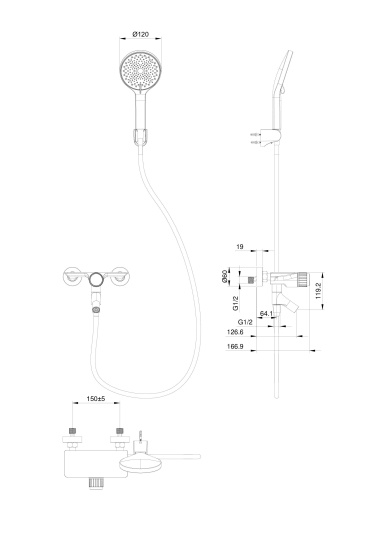 Смеситель для ванны Wonzon & Woghand Click WW-FE05L221-MW