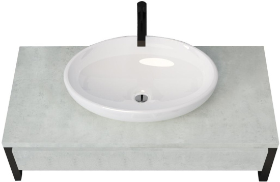 Тумба с раковиной 1MarKa Grunge Loft 80 бетон светлый