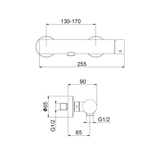 Смеситель для душа Webert One-B NB870102560, черный