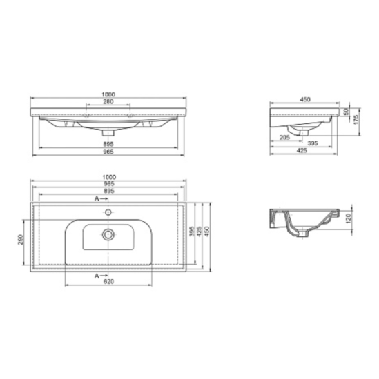Мебельная раковина Cerastyle Frame 100
