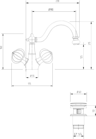 Смеситель для биде Migliore Olivia 19011 декоративная платина