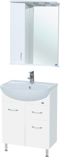 Тумба с раковиной Bellezza Уют 60 1 ящик белая